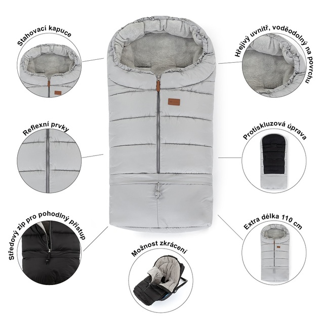 PETITE&amp;MARS Fusak nastavitelný 3v1 Jibot Charcoal Grey