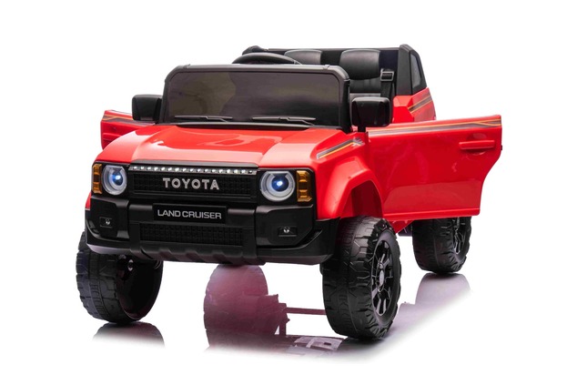 Elektrické autíčko Toyota Landcruiser 12V, červené, široké jednomiestne sedadlo, 2,4 GHz d