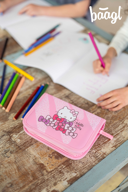 BAAGL Šolski peresnica enonadstropna Hello Kitty Sweet Leopard GRS