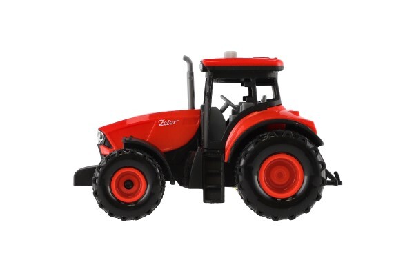 Traktor Zetor plast 9x14cm na zotrvačník na bat. so svetlom so zvukom