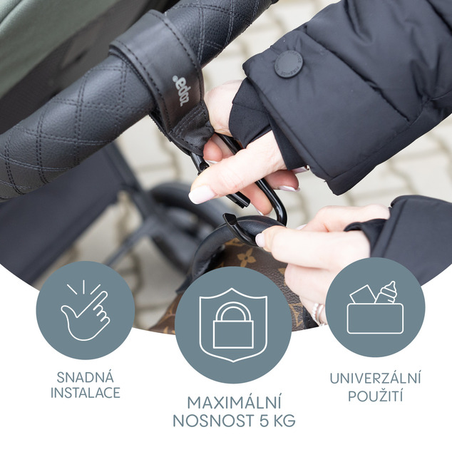 Multifunkčný popruh so sponou DELUXE 2 ks, Black