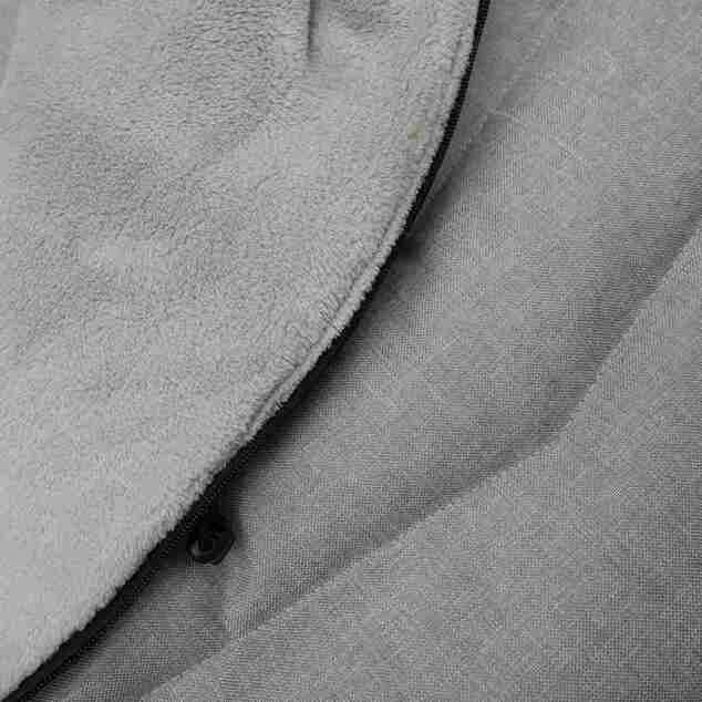 Kinderfußsack NEW BABY mit Fell hellgrau