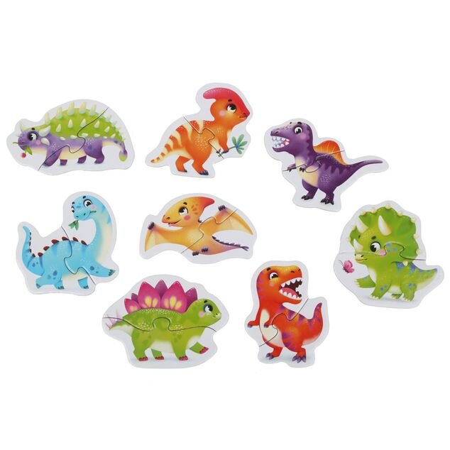 Puzzlika 15252 Dinosaury - puzzle 8 zvieratiek - 16 dielikov