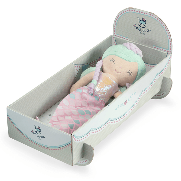 DeCuevas 20041 Plüschpuppe 2in1 OCEAN FANTASY - 36 cm mit Wiege