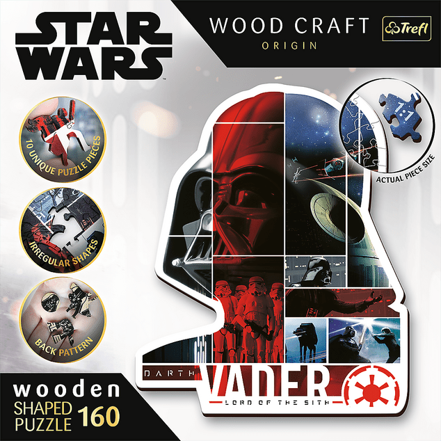 Trefl Drevené puzzle 160 dielikov - Darth Vader / Lucasfilm Star Wars