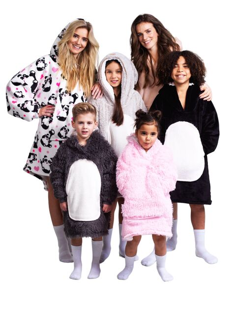 Cosy Noxxiez CH326 Panda - topla TV jopica odeja s kapuco za otroke 7-12 let