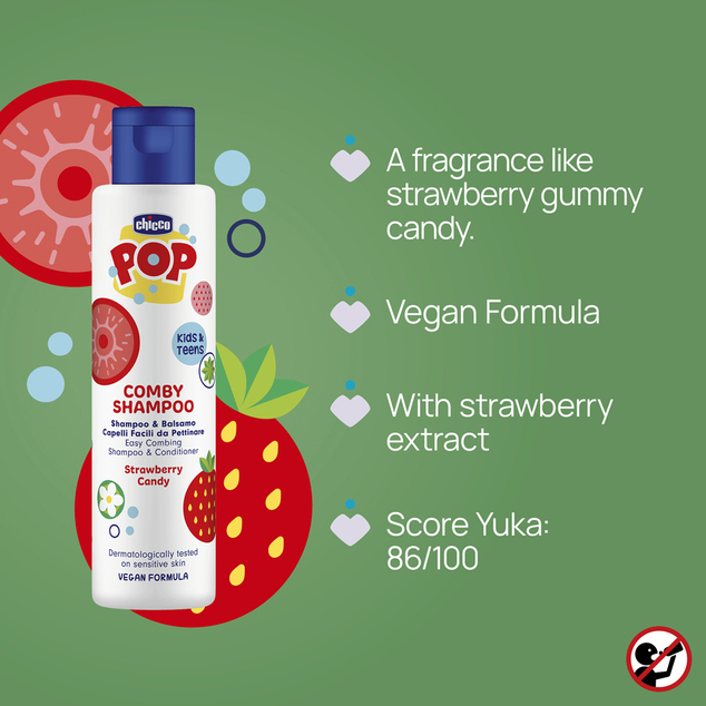 Chicco Šampón a kondicionér Pop Comby Strawberry 250ml