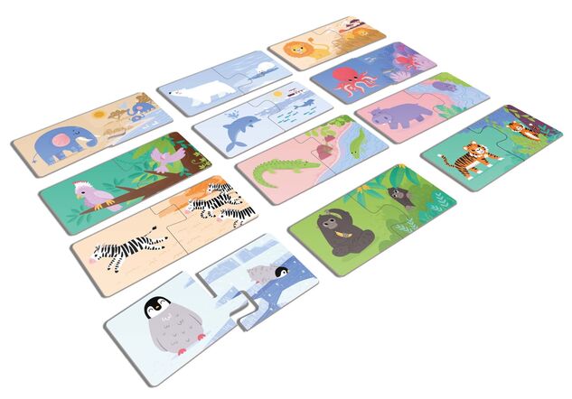 KukiKuk 80036 Veľké puzzle duo Kde býva zvieratká