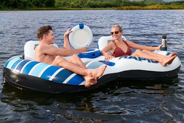 Bestway 43113 Nafukovací kruh/kreslo pre 2 osoby Rapid Rider, 251 x 132 cm