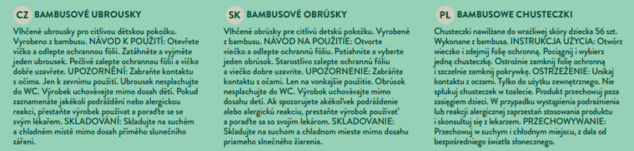 12x FEEDO Salviette umidificate biodegradabili in bambù 56 pz