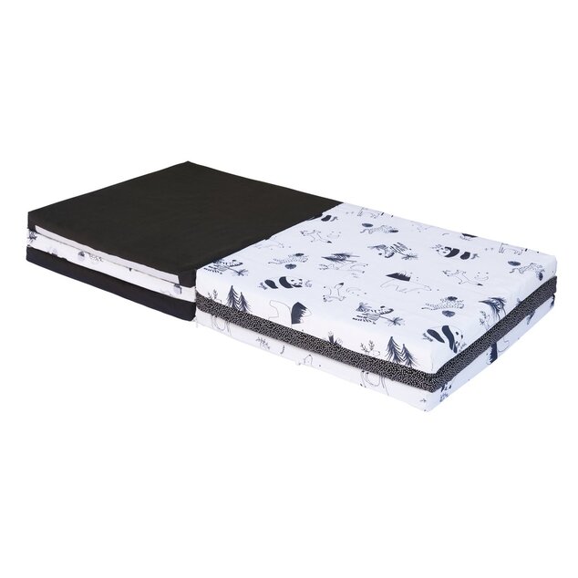 Tappetino da gioco pieghevole imbottito per bambini 5 in 1, Black&amp;White