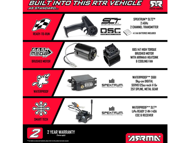 Arrma Granite Mega 665 1:10 4WD RTR modrá