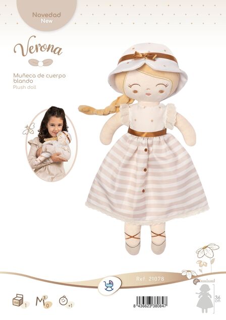 DeCuevas 21078 Plyšová bábika Verona 2025 - 36 cm