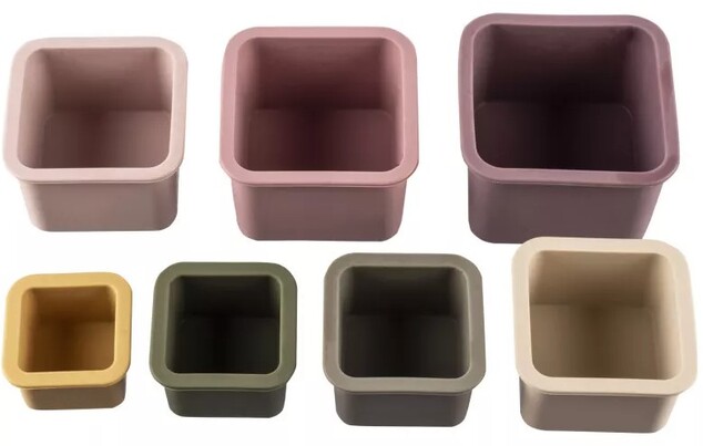 Silikónové stohovacie kalíšky, Multicolor