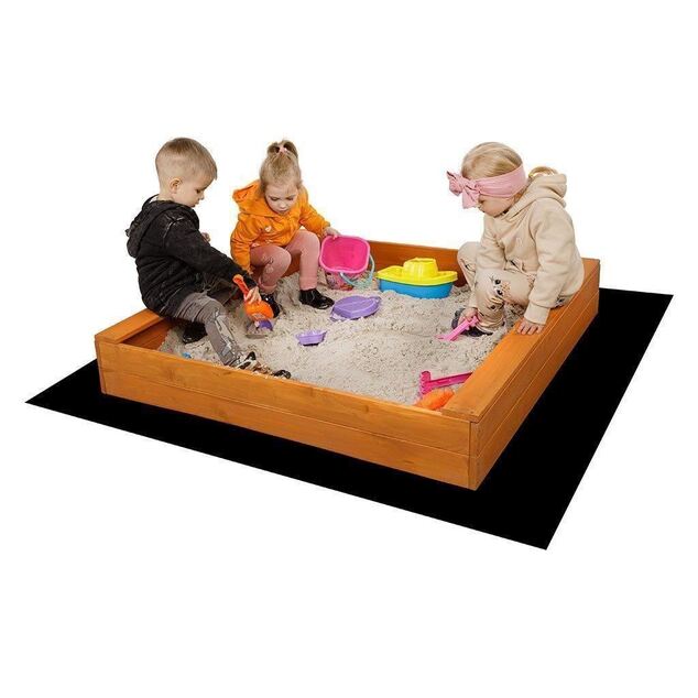 Gyerek fa homokozó tetővel Baby Mix 120x120 cm piros-fehér