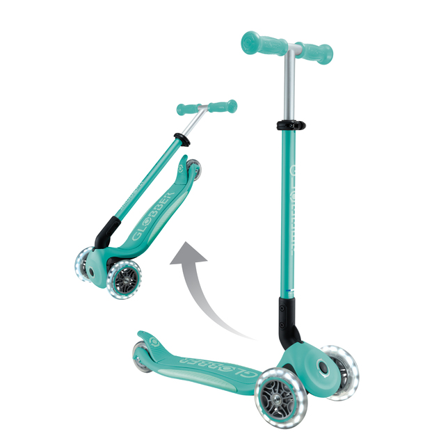 Globber detská skladacia kolobežka Elite Lights Dark Mint