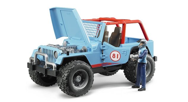BRUDER 02541 Jeep WRANGLER Cross Country modrý s figúrkou jazdca