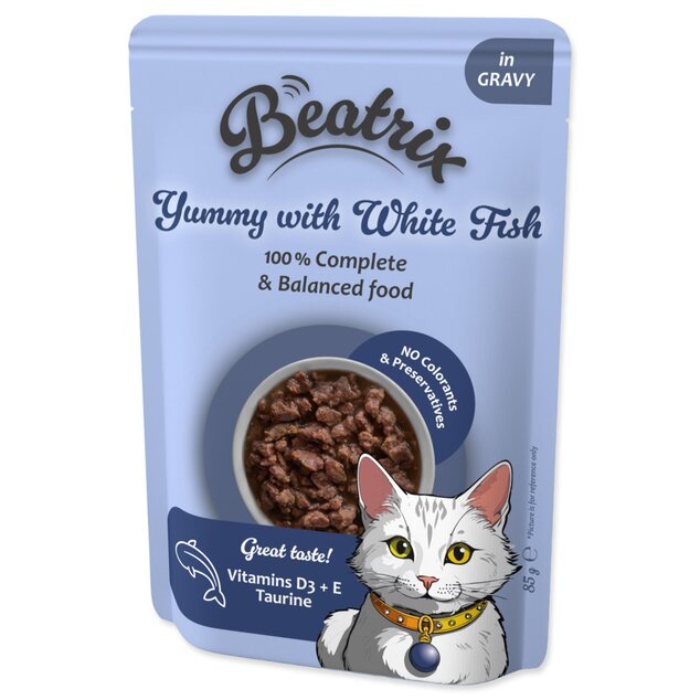 Kapsička Beatrix Adult s bielou rybou 85g