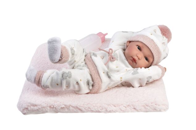 Llorens 63510 NEW BORN NIÑA - muñeca bebé realista con cuerpo de vinilo completo