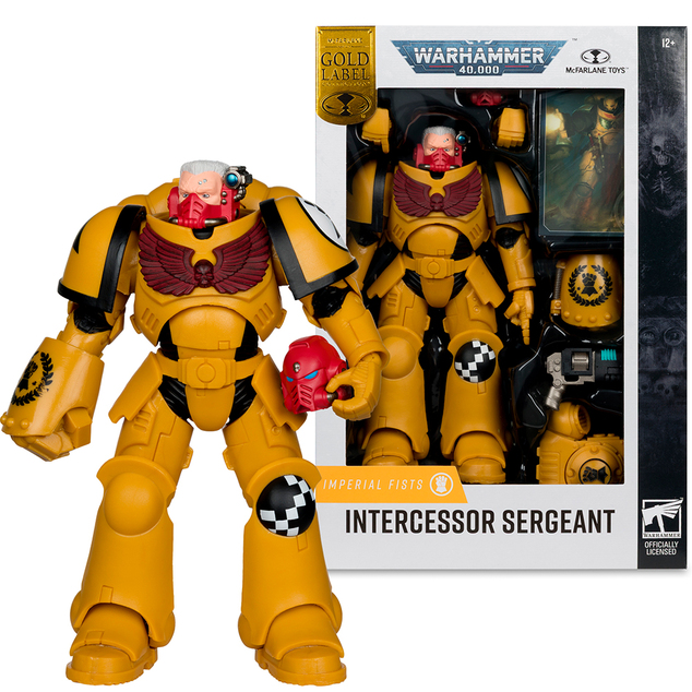 McFarlane Toys figura Warhammer 40,000 Intercessor Sergeant (Imperial Fist) Gold Label 7in