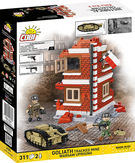 Cobi 2680 II WW GOLIATH лек носач на товар, Варшавско въстание, 1:28, 311 к, 2 ф