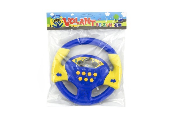 Volant modrý plast 20cm na batérie so zvukom v sáčku český design