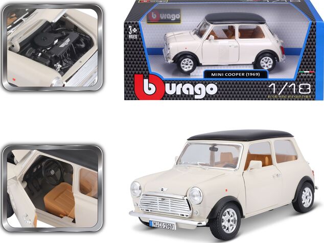Bburago 1:18 Mini Cooper (1969) Beige