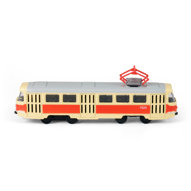 Kovová retro električka, 16 cm