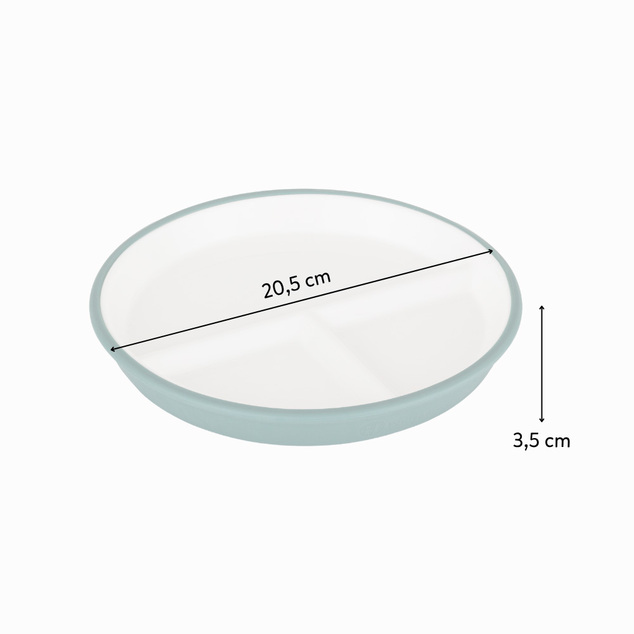 PETITE&amp;MARS Farfurie ceramică cu husă din silicon Teal Blue