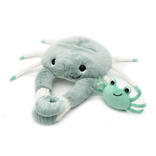 PTIPOTOS Plüschkrabbe Cassecou Minze - Mama mit Baby