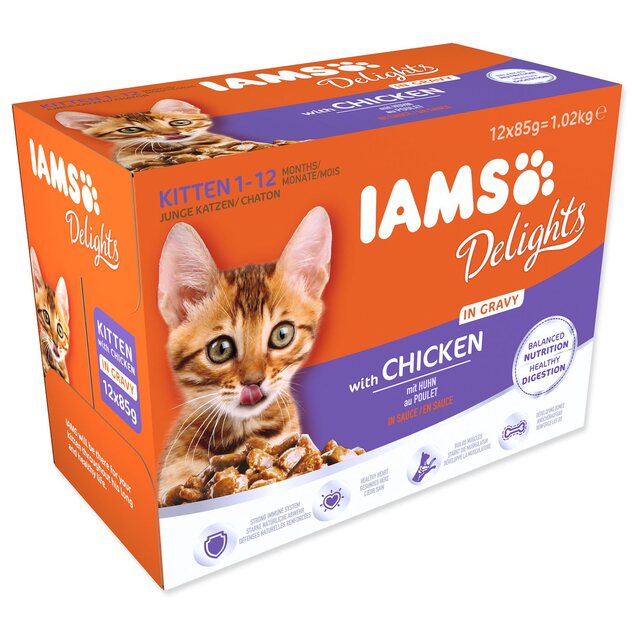 Kapsička IAMS KITTEN - multipack v omáčke 1020g (12x85gr)