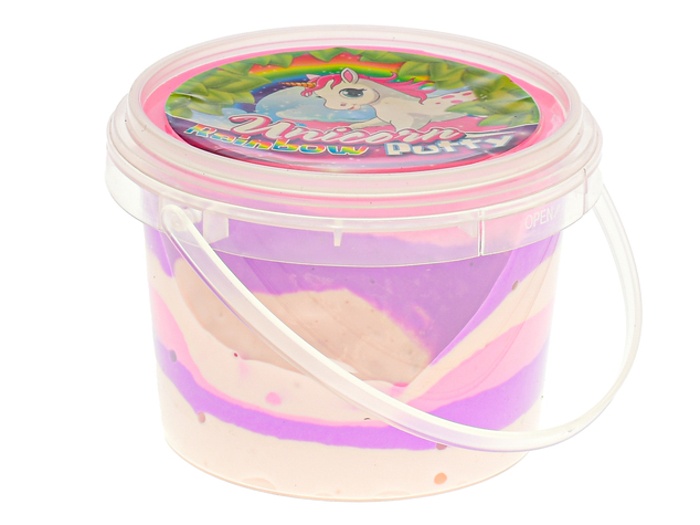 Pâte à modeler licorne rebondissante 110g licorne arc-en-ciel en pot