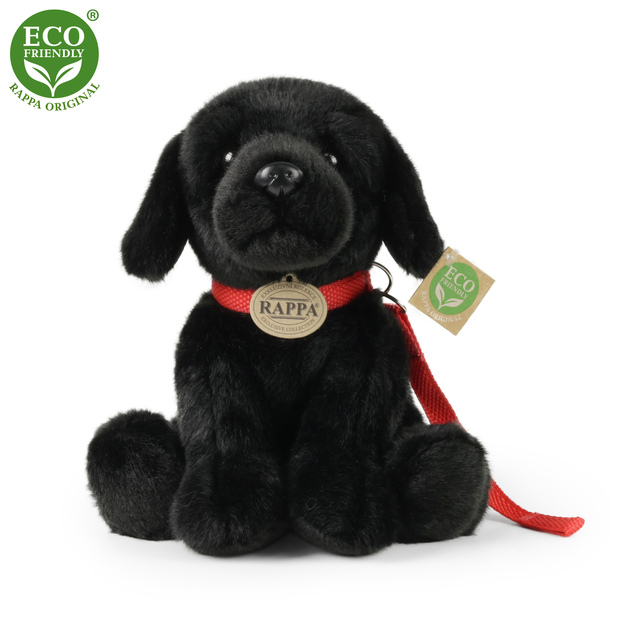 Plyšový labrador čierny s vodítkom 28 cm ECO-FRIENDLY