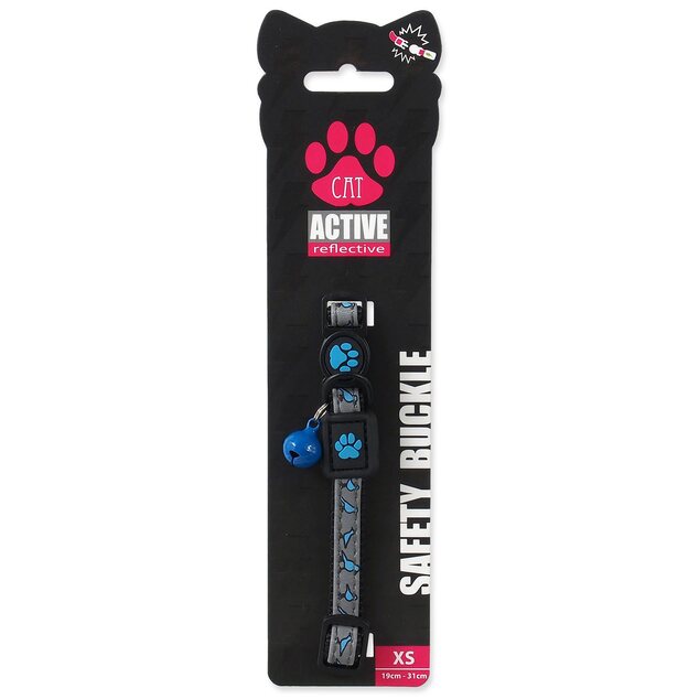 Obojok Active Cat Reflective XS modrý 1x19-31cm