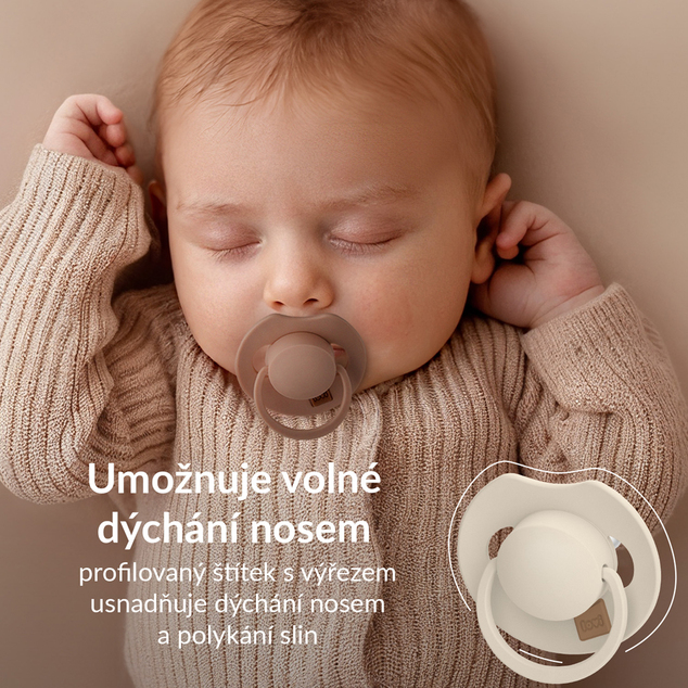 LOVI Cumlík silikónový dynamický Prime 18m+ 2ks Granola/Orange