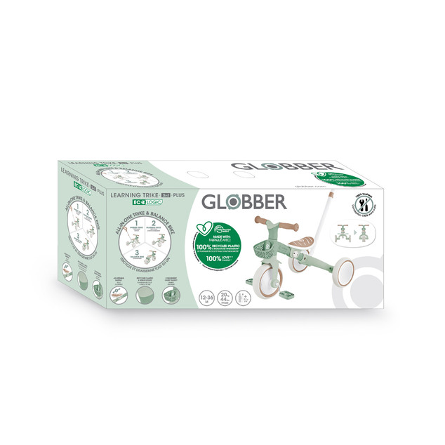 Globber detské odrážadlo trojkolesové - Learning Trike 3in1 PLUS Ecologic Pistachio