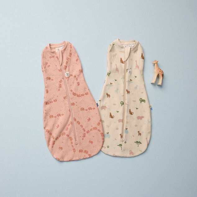 ERGOPOUCH Zavinovačka a vak na spanie 2v1 Cocoon Elephant Parade 6-12 m, 8-10 kg, 1 tog