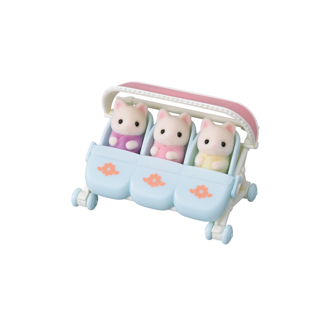 Sylvanian Families Cvetlični mačji trojčki s vozičkom
