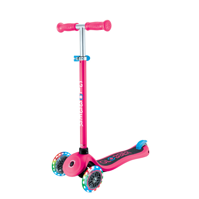 Globber detská trojkolesová kolobežka - Primo Lights V2 - Svietiace Kolieska - Fuchsia