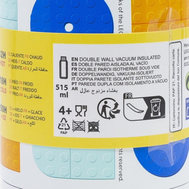 LEGO Bottiglia Termica 515 ml, in acciaio inox