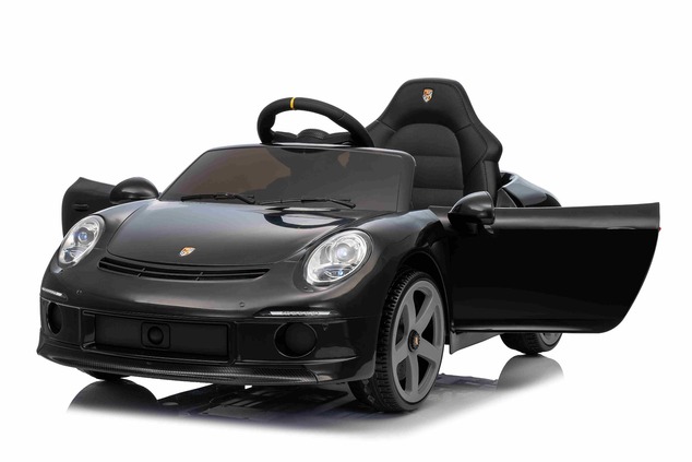 Elektrické autíčko RUF GT 12V, čierne, Otváracie dvere, 2.4 GHz diaľkové ovládanie, LED sv