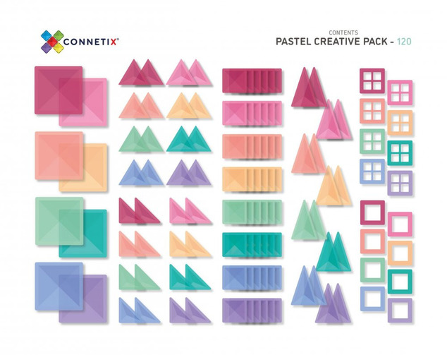 CONNETIX® Pasztell Kreatív csomag mágneses építőkészlet 120 db