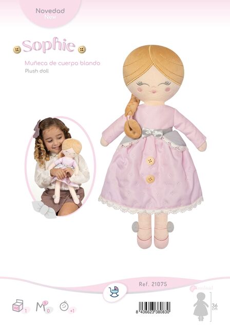 DeCuevas 21075 Plyšová bábika Sophie 2025 - 36 cm