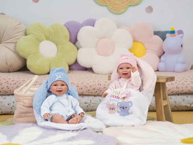 Llorens 63806 NEW BORN - muñeca bebé realista con sonidos y cuerpo de tela suave