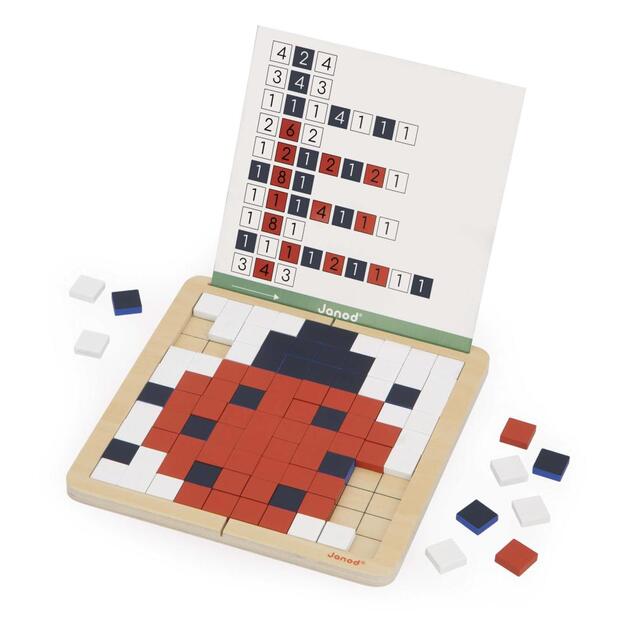 Janod Didattico Gioco educativo simmetria e codifica Mosaico in legno