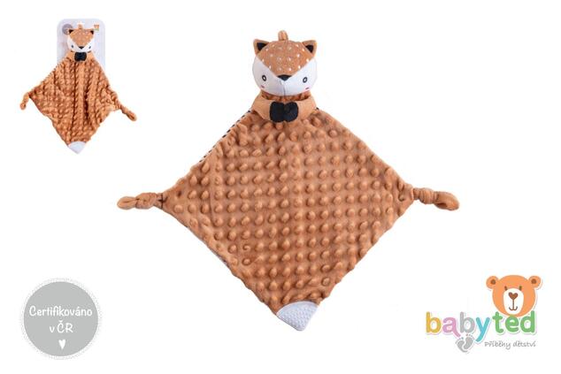 Srnka babyted, uspávač  hryzátko, hrkálka plyš 25x25cm