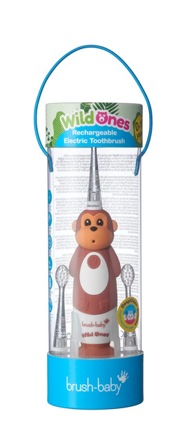 Brush-baby EK detská sonická kefka WildOnes, opice, 0-10 rokov