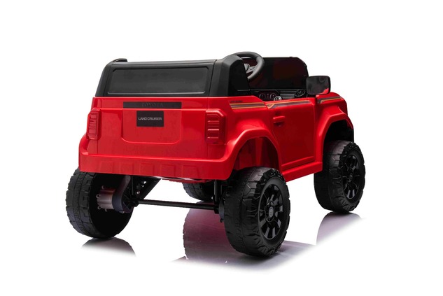 Elektrické autíčko Toyota Landcruiser 12V, červené, široké jednomiestne sedadlo, 2,4 GHz d