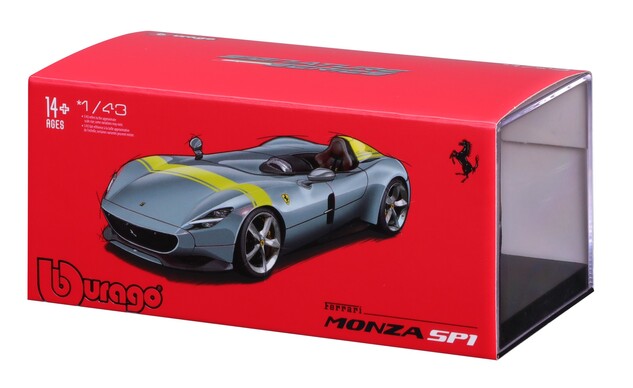 Bburago 1:43 Ferrari  Signature Series - Ferrari Monza SP1 - Silver/ Yellow