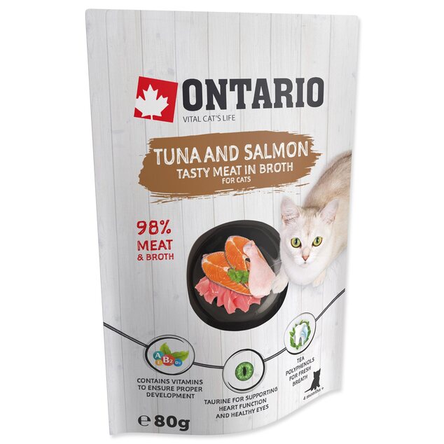 Kapsička Ontario tuniak a losos vo vývare 80g